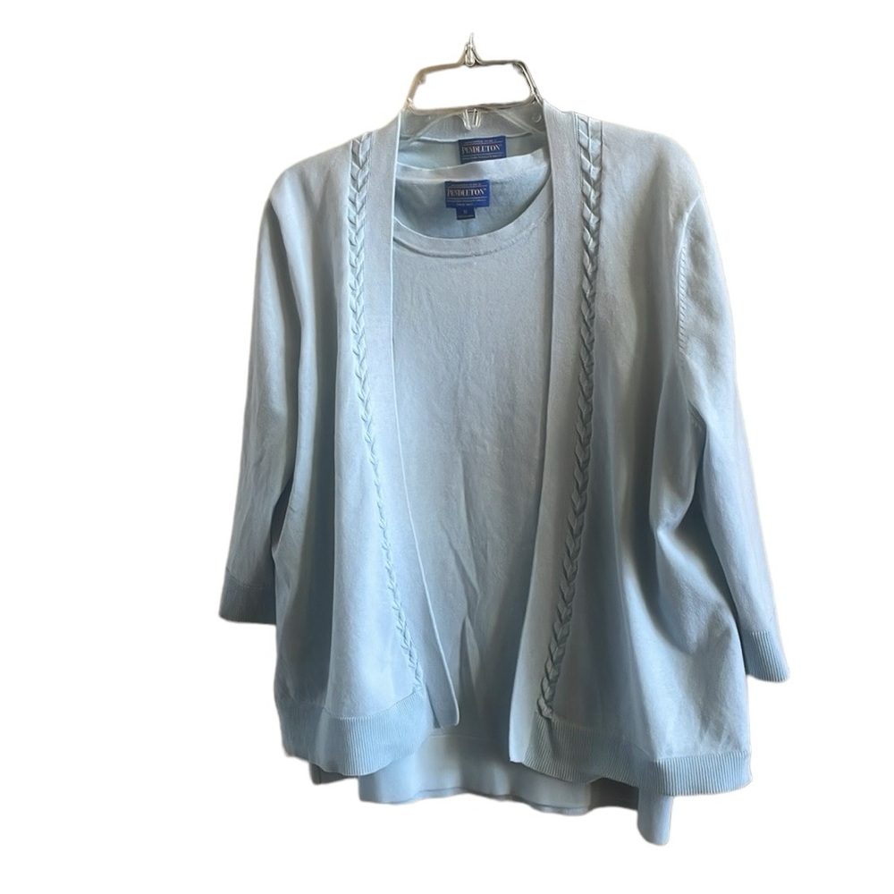 Pendleton Silk Blend Sweater Vest Size Medium And 3/4 Sleeve Cardigan Size Large